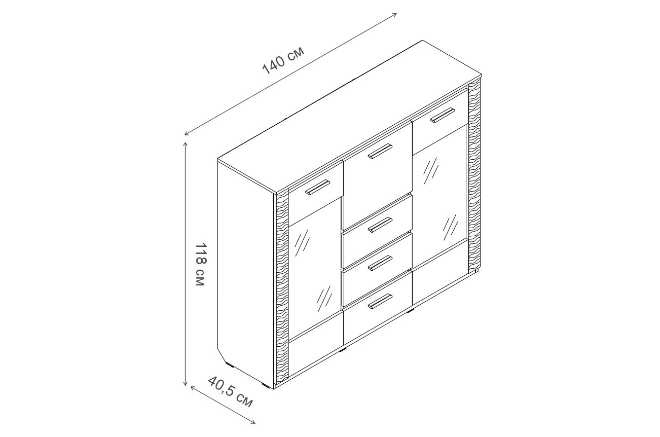 Комод Элана с баром дуб сонома / дуб сонома светлый