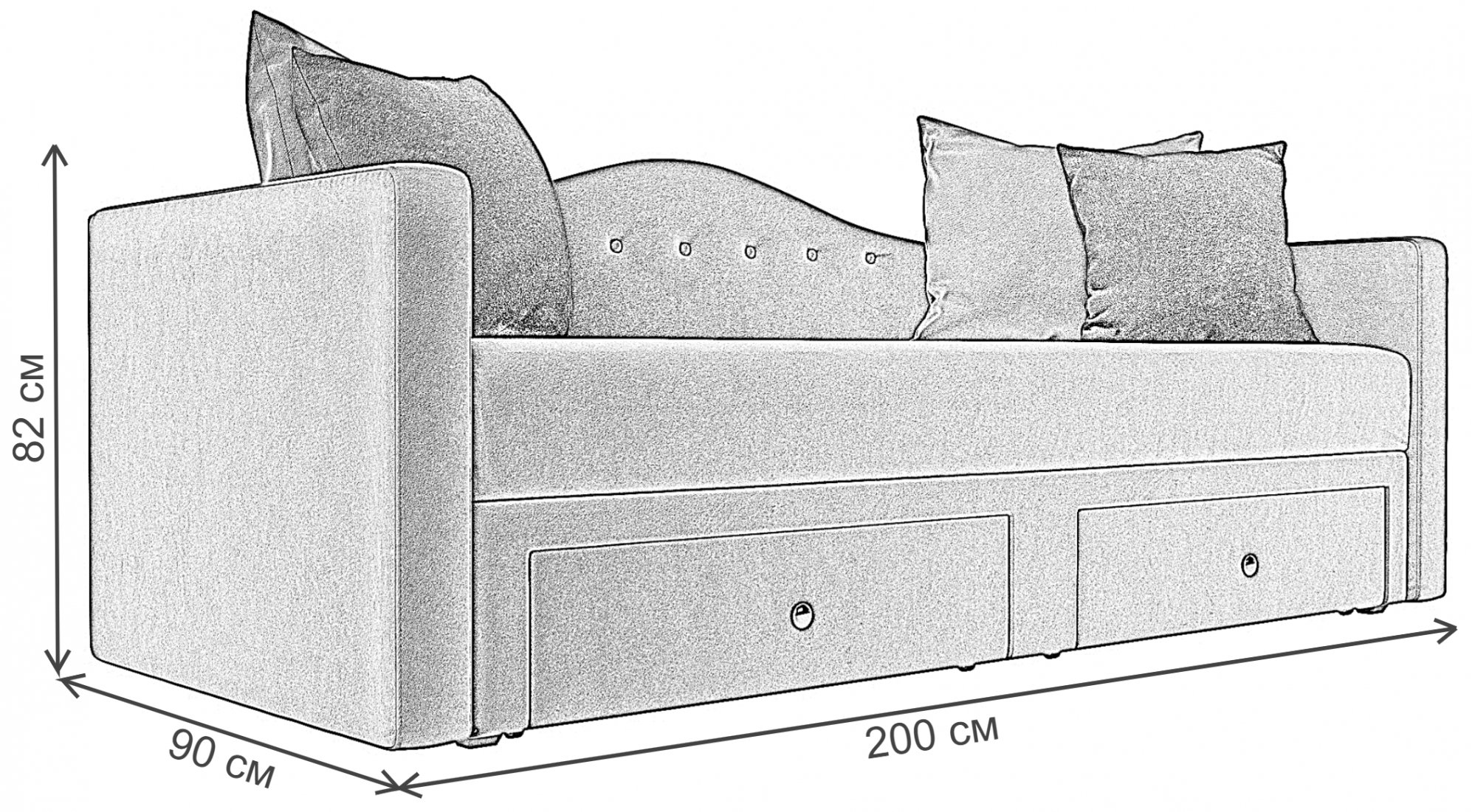 Диван Дориан экокожа белый / черный