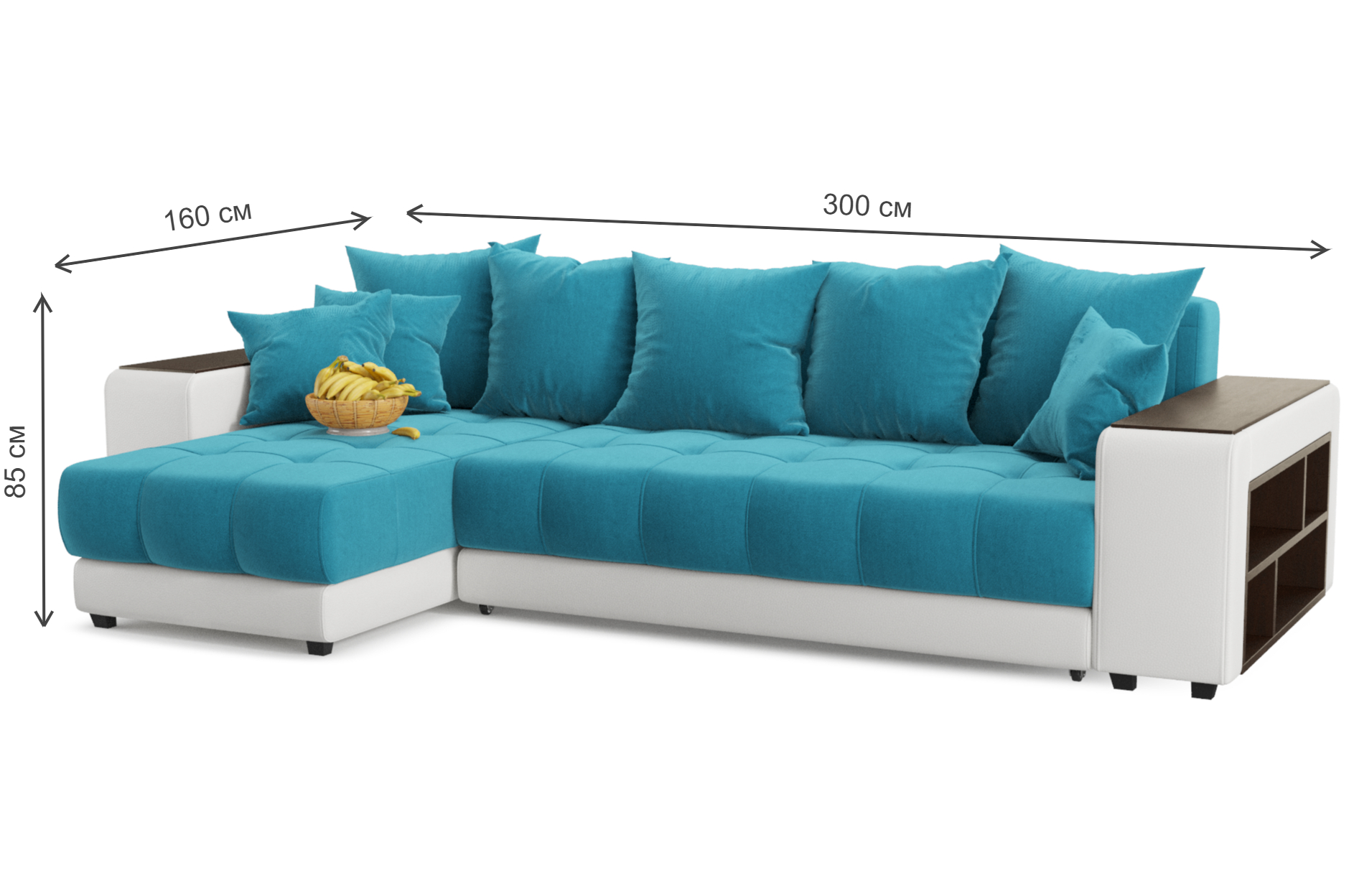 Диван угловой Кендрик левый azur 2