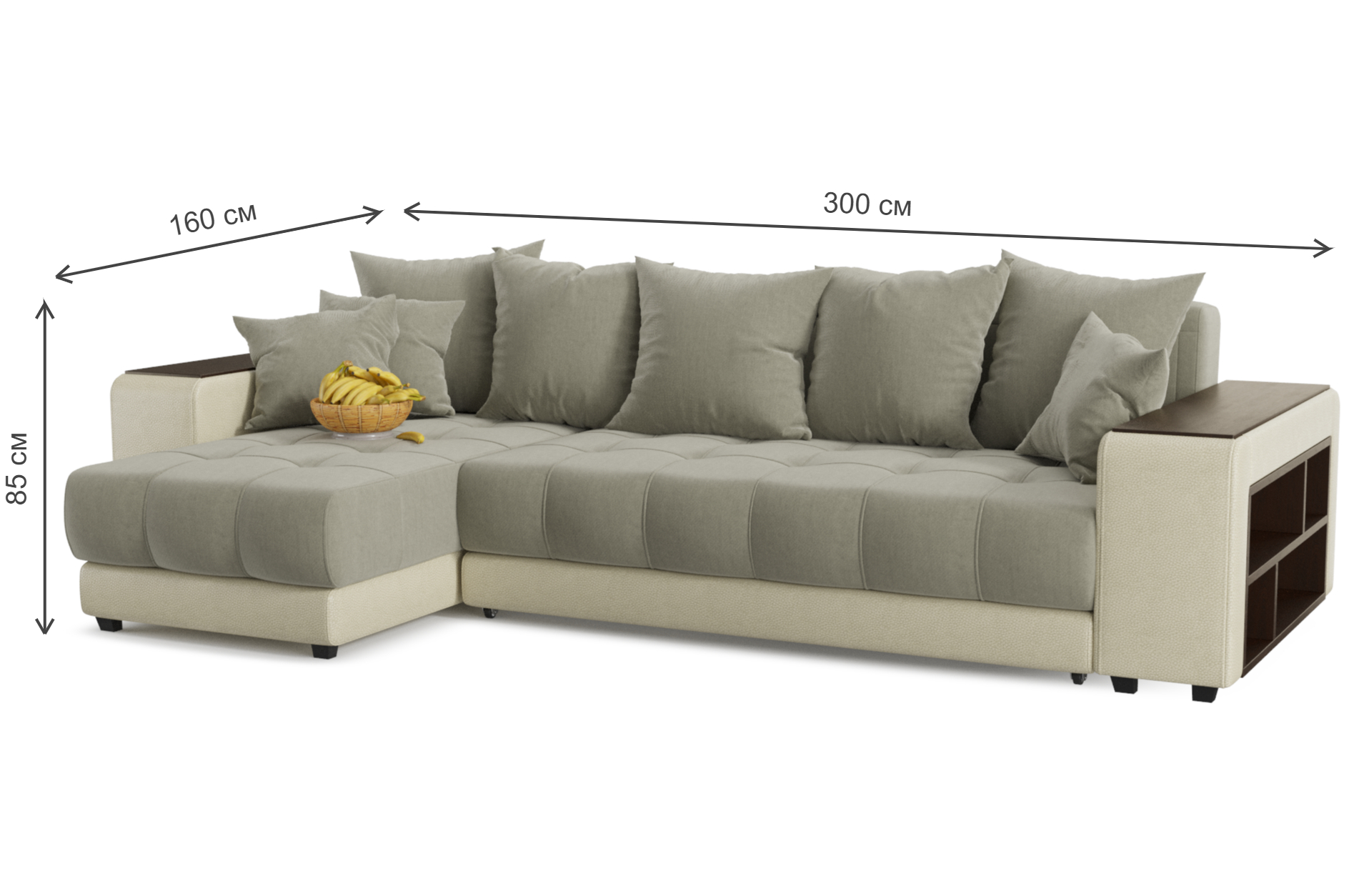 Диван угловой Кендрик левый brown 1