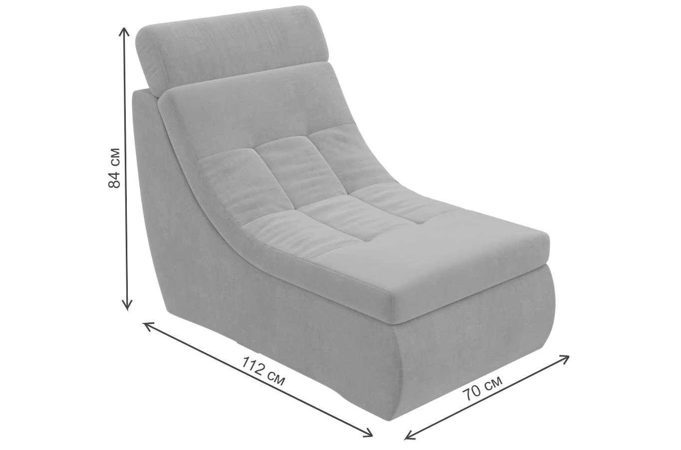 Модуль кресло Холидей Люкс микровельвет бежевый