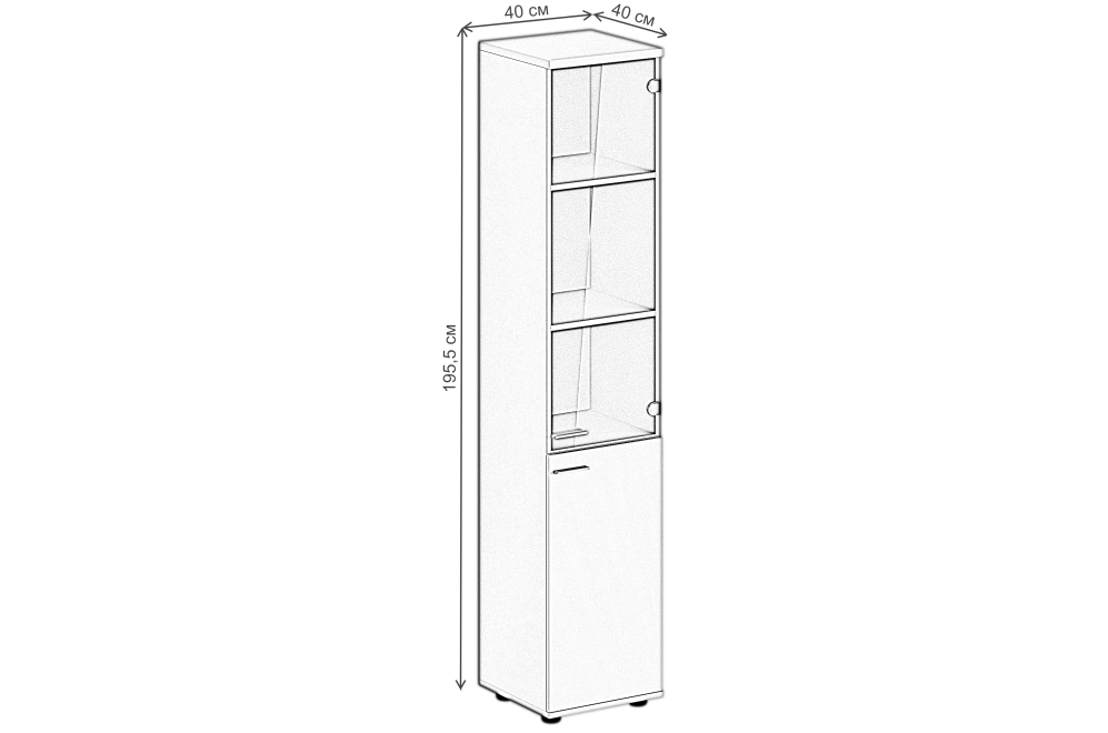 Витрина SG.802 правый дуб светлый Витрина SG.802 правый дуб светлый