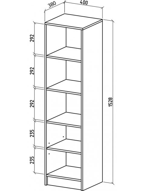 Стеллаж Бостон-1 дуб молочный