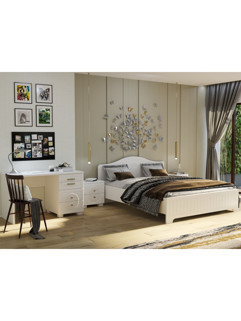 Письменный стол Монблан МБ-70К белое дерево