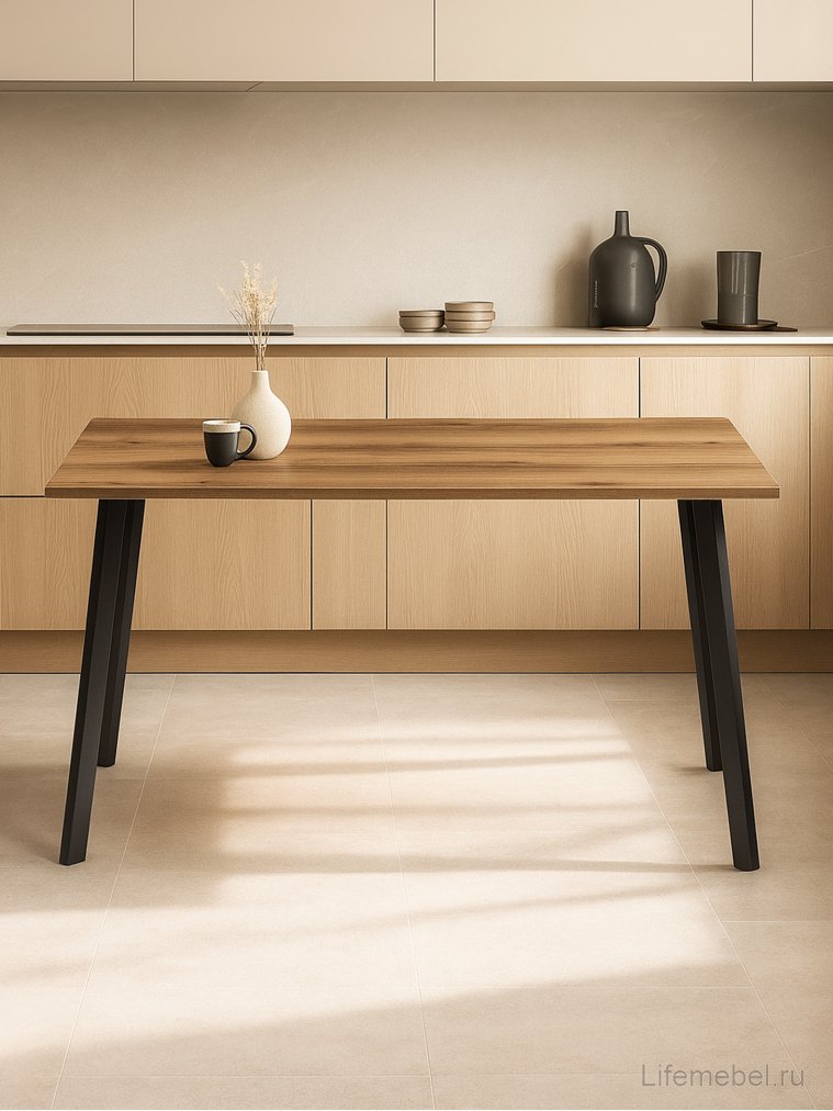 Стол Тринити Лофт 120 25 мм черный матовый / дуб делано темный Стол Тринити Лофт 120 25 мм черный матовый / дуб делано темный