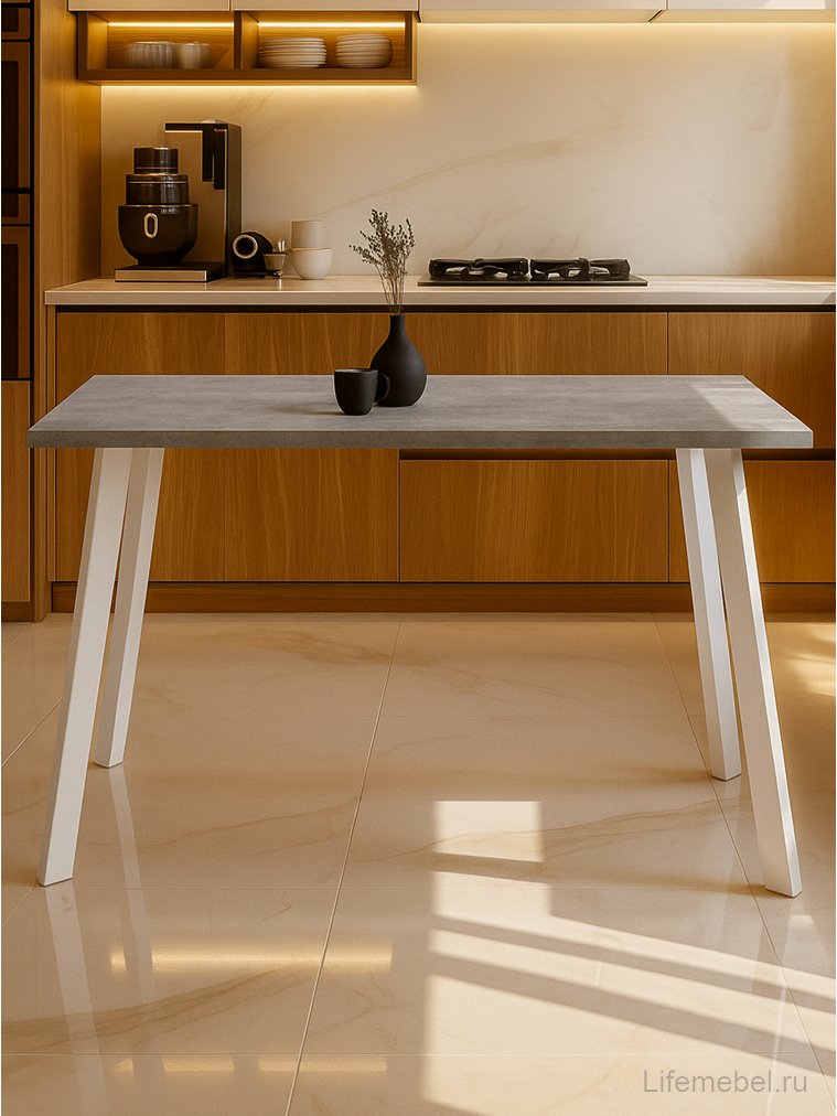 Деревянный стол Тринити Лофт 140х80 бетон светлый / белый матовый Деревянный стол Тринити Лофт 140х80 бетон светлый / белый матовый