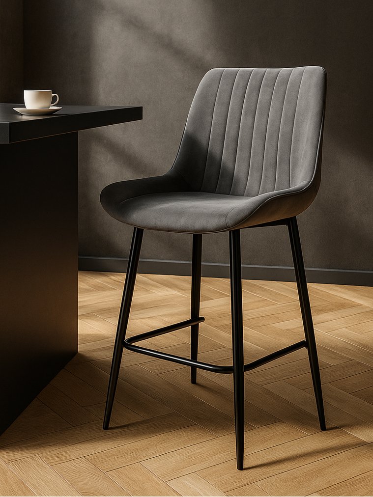 Полубарный стул Вейв темно-серый / черный Полубарный стул Вейв темно-серый / черный