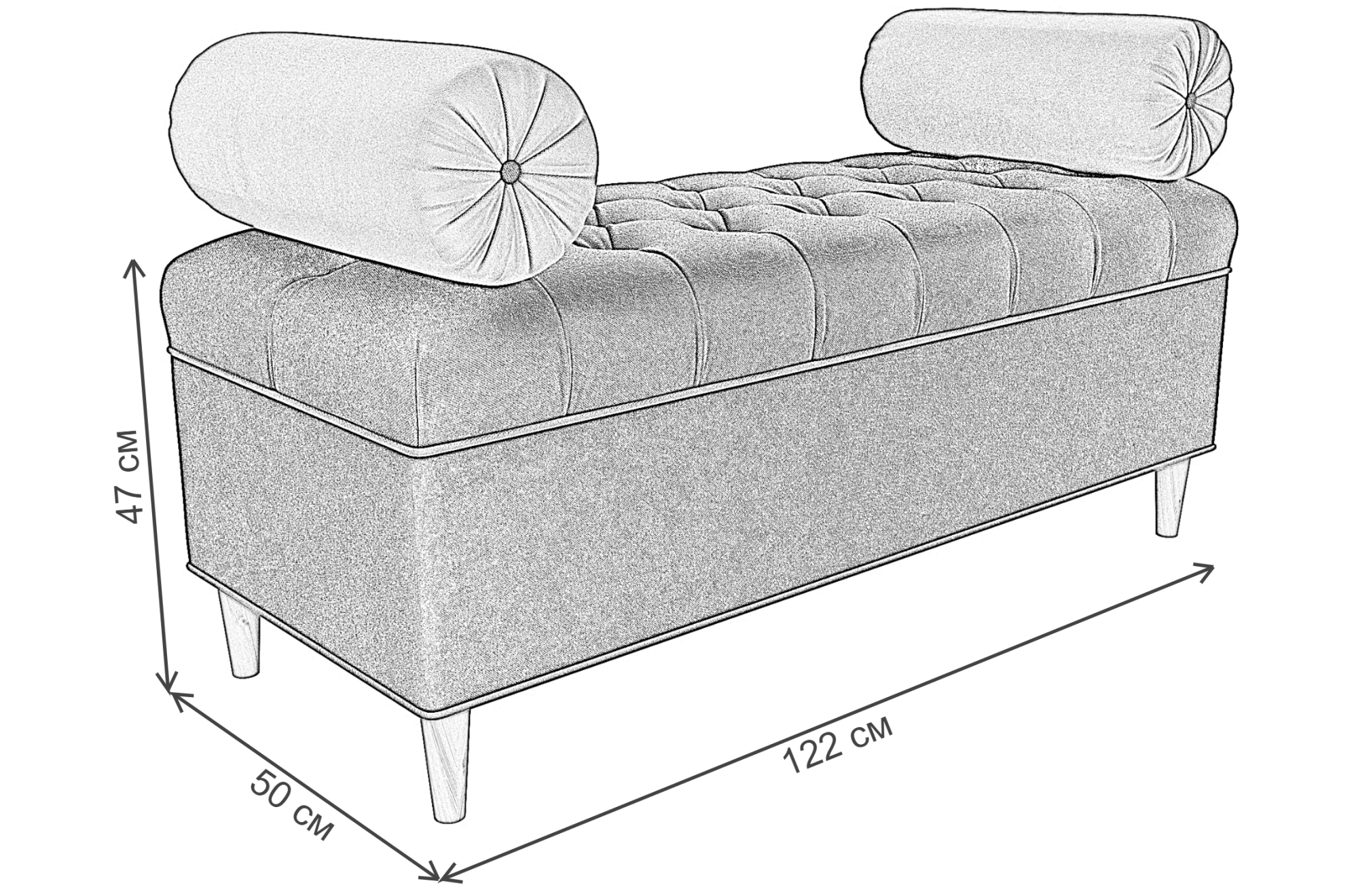 Банкетка Глория микровельвет бежевый