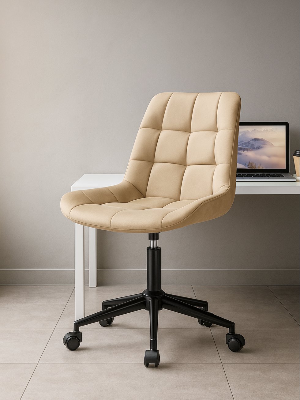 Компьютерное кресло Честер бежевый / черный