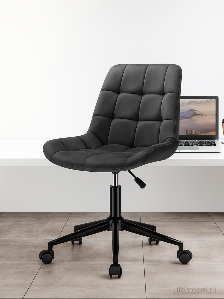 Компьютерное кресло Честер темно-серый велюр / черный Компьютерное кресло Честер темно-серый велюр / черный
