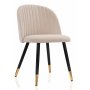 Стул на металлокаркасе Gabi beige / black / gold бежевый велюр / золото / черный
