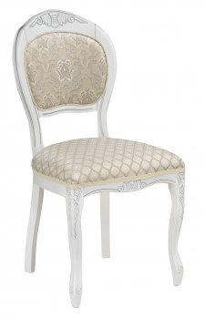 Деревянный стул Лауро патина серебро / бежевый