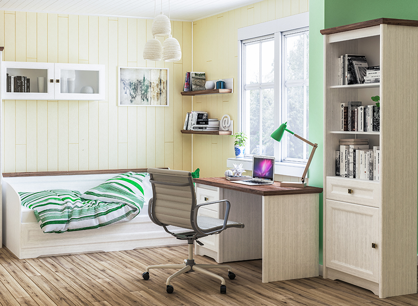 Детская комната Тиволи белый структурный / дуб стирлинг комплектация 1