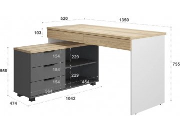 Комплект для кабинета Скайлайт блэквуд ячменный / графит / белый / меренга комплектация 1