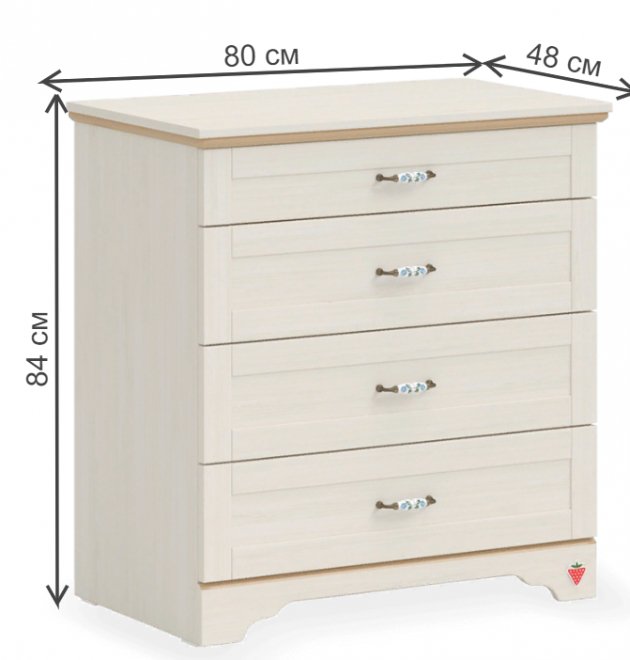Комод детский Flora беленный дуб