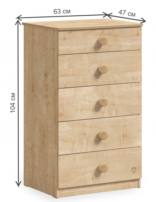 Комод детский Mocha высокий орех