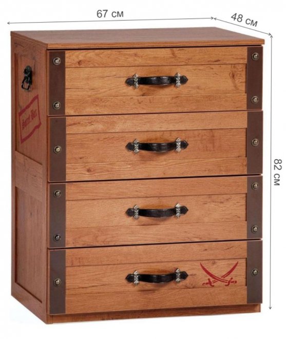 Комод детский Pirate орех