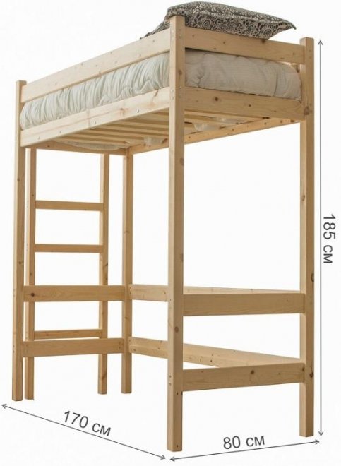 Кровать-чердак Бернар 70х160