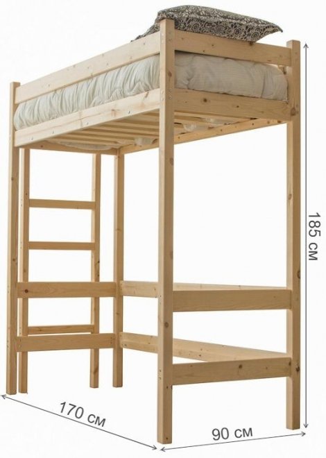 Кровать-чердак Бернар 80х160