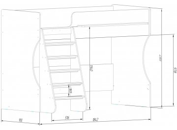 Кровать-чердак Капризун 1 Р432