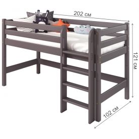 Кровать-чердак Соня с прямой лестницей вариант 11