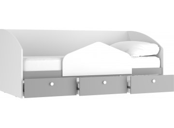 Детская кровать Умка 80х180 белый / серый камень