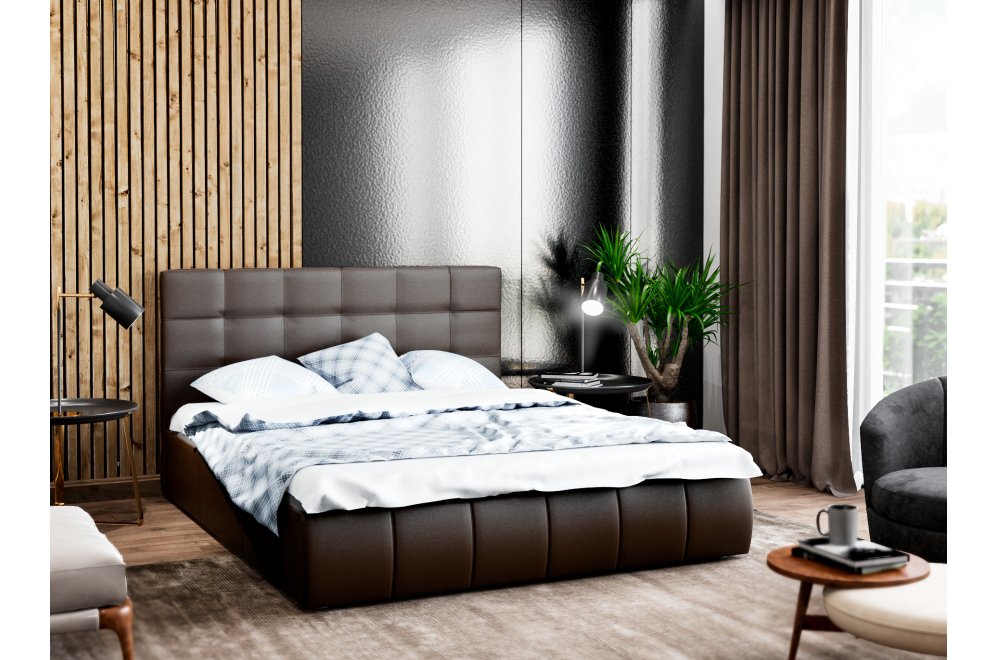 Полутораспальная кровать Афродита-2 120х200 с ПМ фиолетовый велюр bingo plum