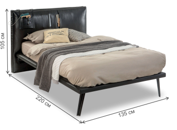 Полутораспальная кровать Dark Metal