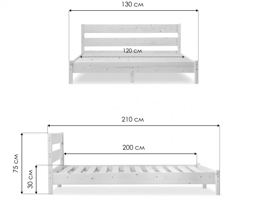 Полутораспальная кровать Элли 120х200