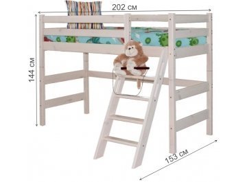 Кровать-чердак Соня с наклонной лестницей вариант 6