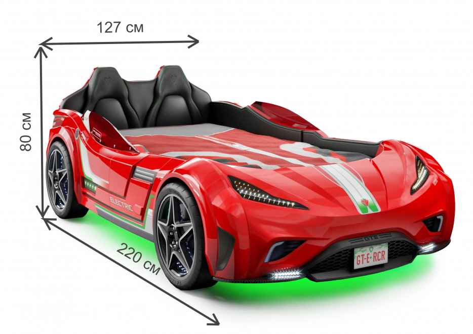 Кровать-машина GTE 100х190 красная
