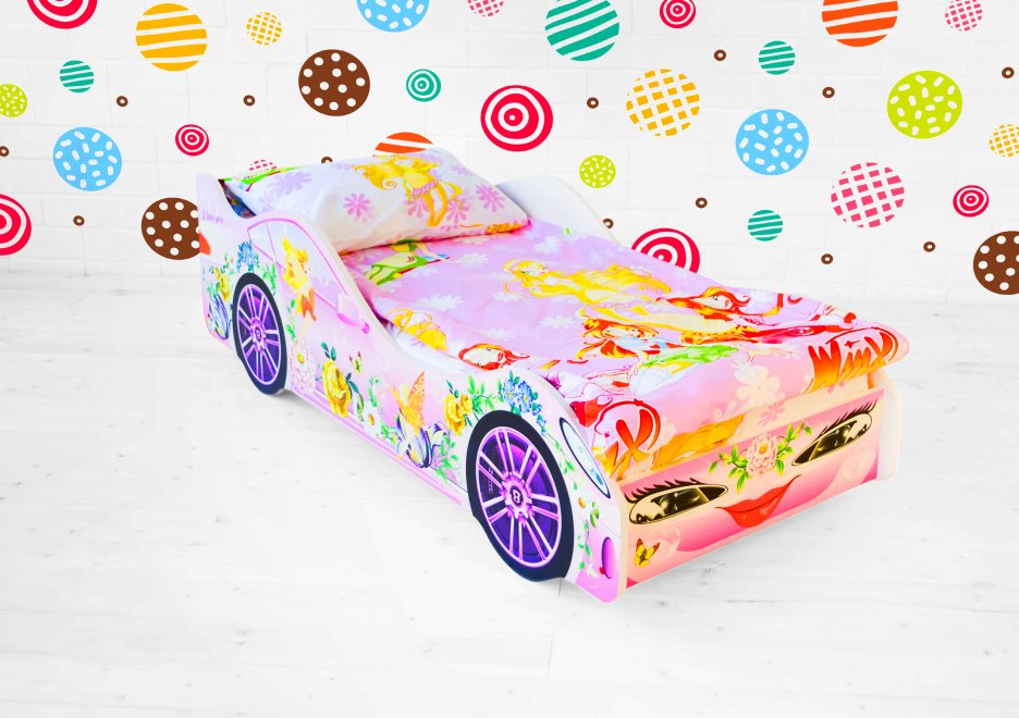 Кровать-машина Леди розовый