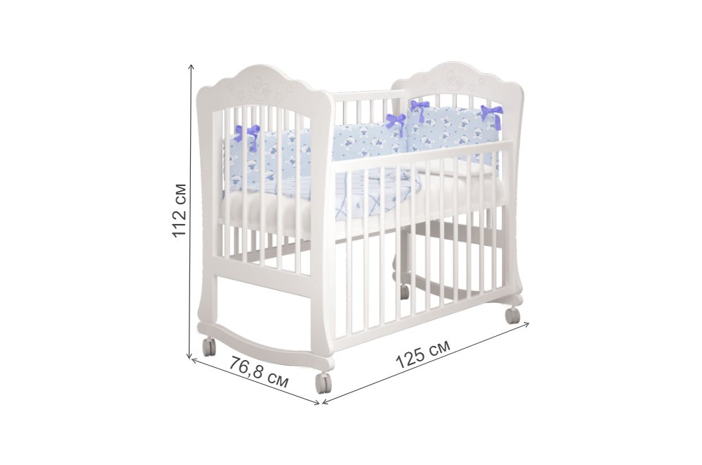 Кроватка Амалия белая