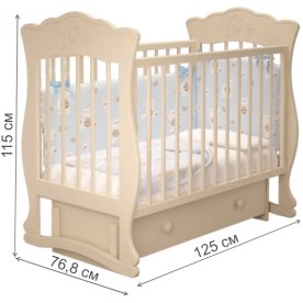 Кроватка Елена 3 с маятником и ящиком