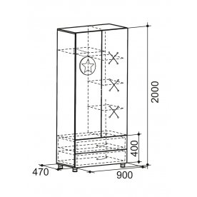 Шкаф двустворчатый Скаут