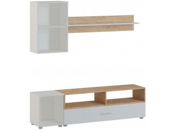 Готовая гостиная Алонсо белая / дуб золотой