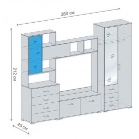 Модульная гостиная Рошель-4 комплектация 1