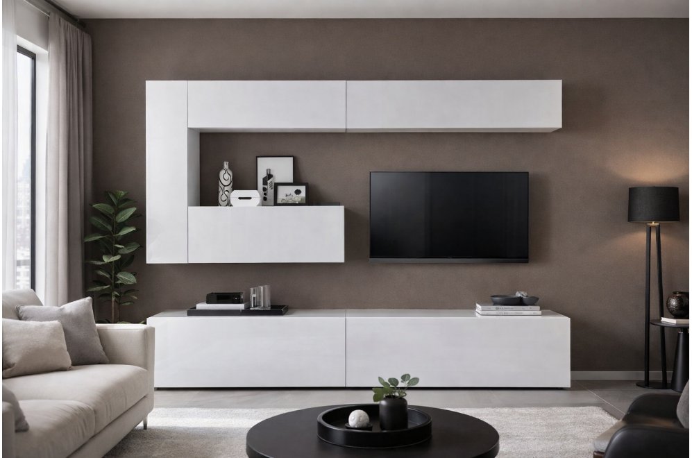 Готовая гостиная Parma белая комплектация 2