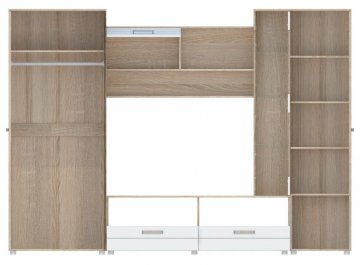 Готовая гостиная Рамон-5 дуб сонома светлый / глянцевый белый