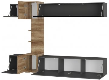 Готовая гостиная Рейн ГС-01 дуб каньон / графит