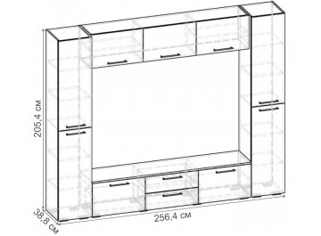 Готовая гостиная Эстет 3 КМП СН.003.2564-01