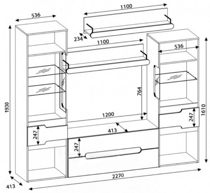 Готовая гостиная Палермо-3 НМ ясень шимо светлый / глянцевая белая