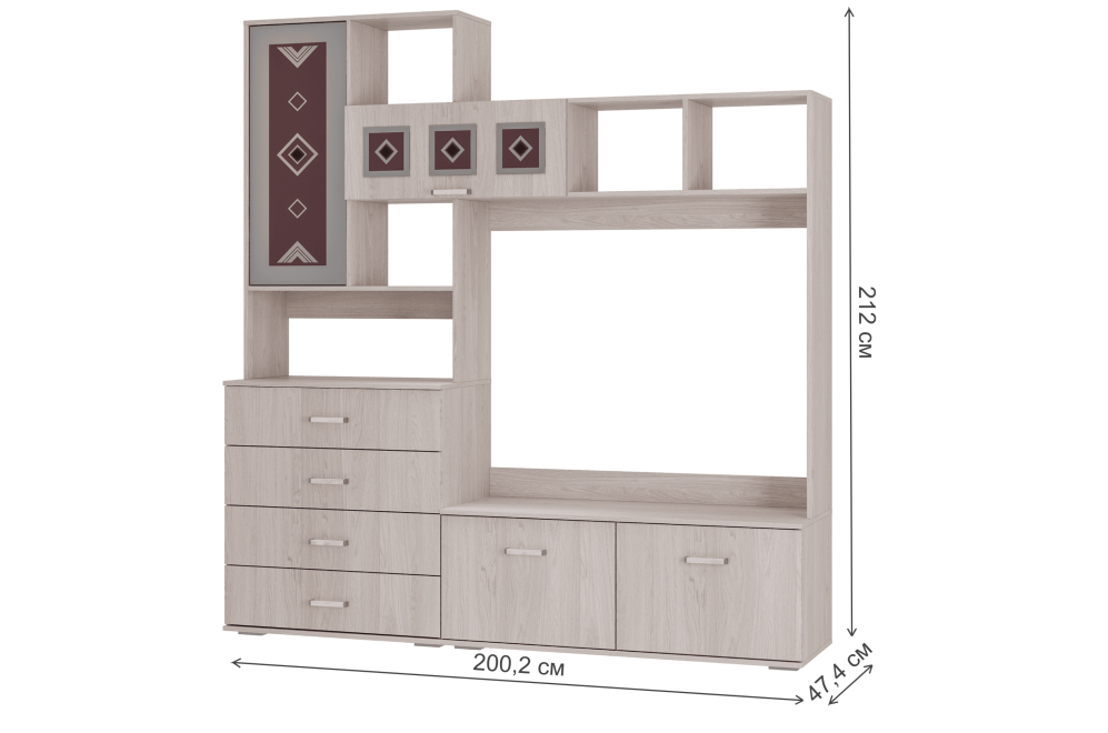 Готовая гостиная Белла ясень белый