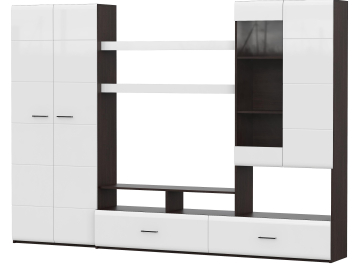 Готовая гостиная Jimenez дуб венге / белый глянец