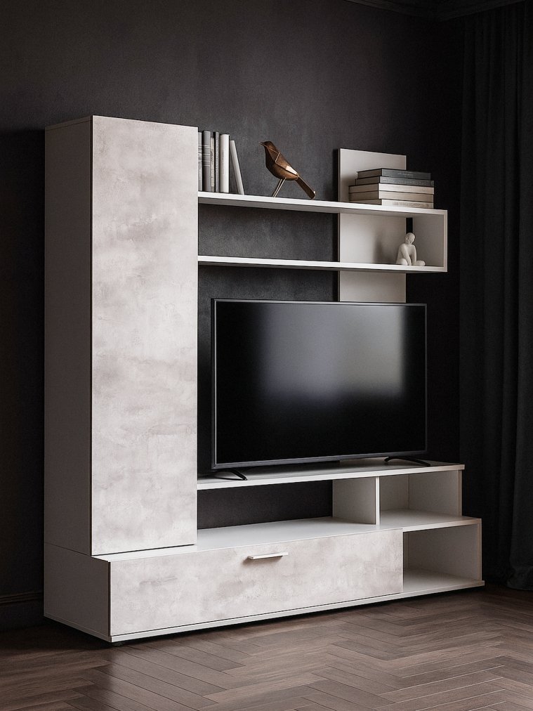 Готовая гостиная Nigel белый / цемент светлый