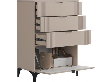 Готовая гостиная Рич К1 1800х420х1800 мм кашемир / фрапучино матовый / черный