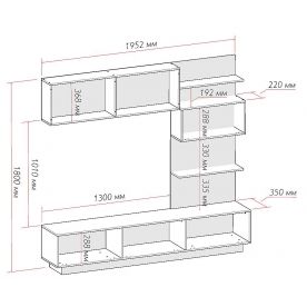 Модульная гостиная Глейс 2 комплектация 1