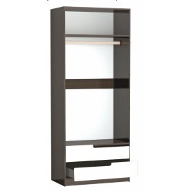 Шкаф двухдверный Гавана венге/ акрил белый