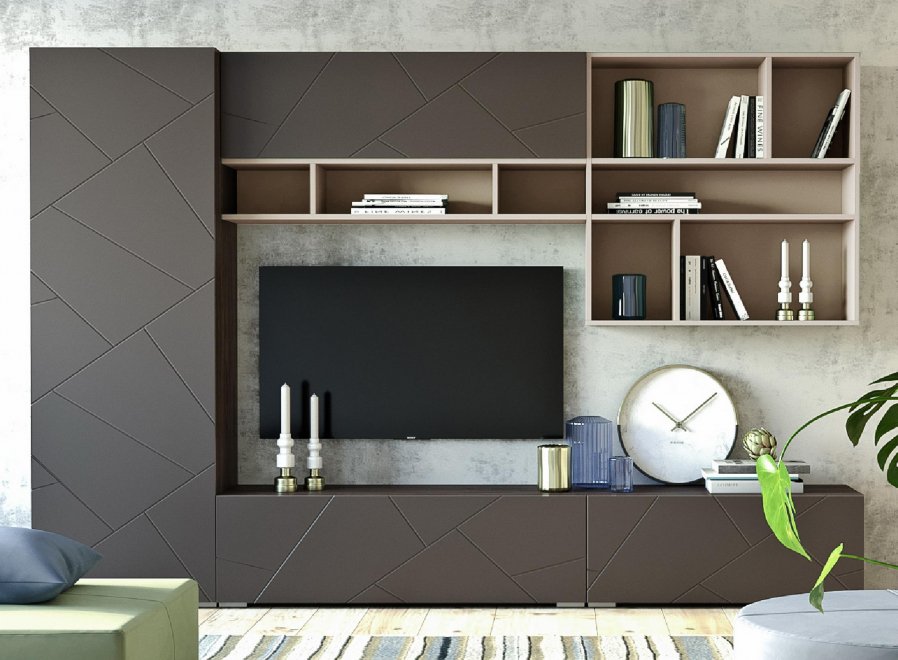 Модульная гостиная Summit софт графит / капучино / ясень анкор темный комплектация 5