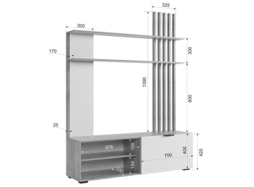 Модульная гостиная Бери К1 комплектация 1